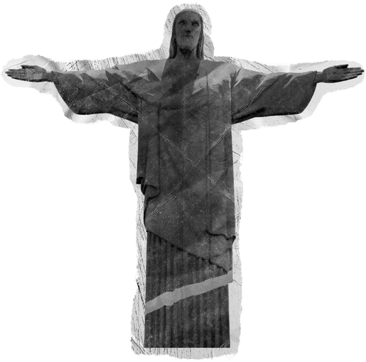 Weathered Historical Christ the Redeemer Cut-out